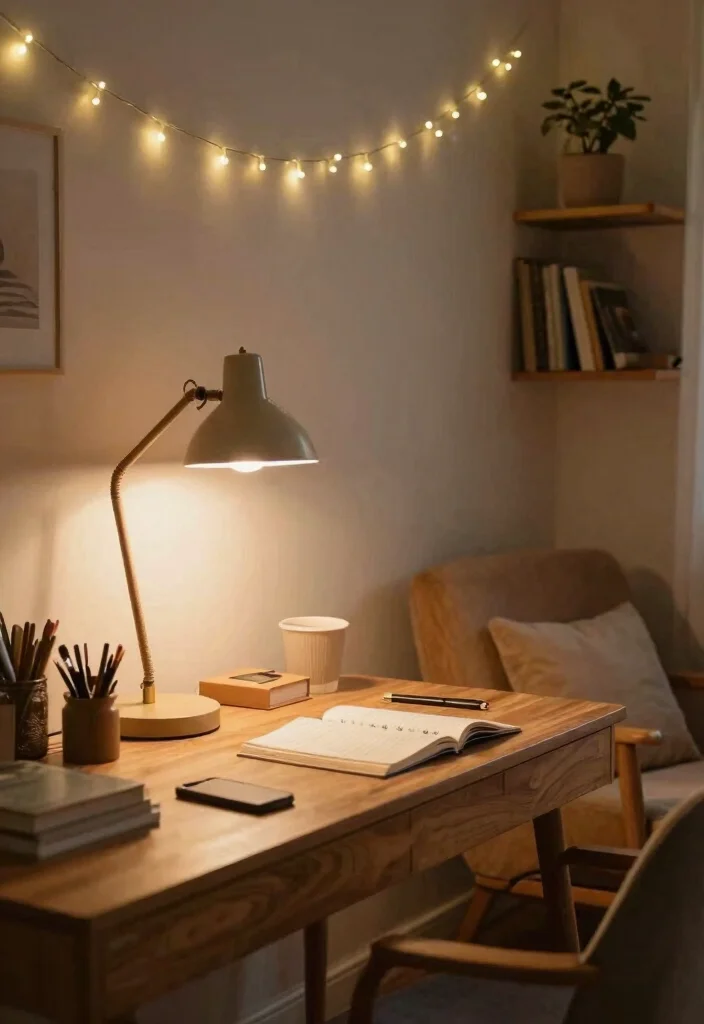 10 Cute Office Ideas with Soft Personal Touches 3 10 Cute Office Ideas with Soft Personal Touches 3. Cozy Lighting 0 1