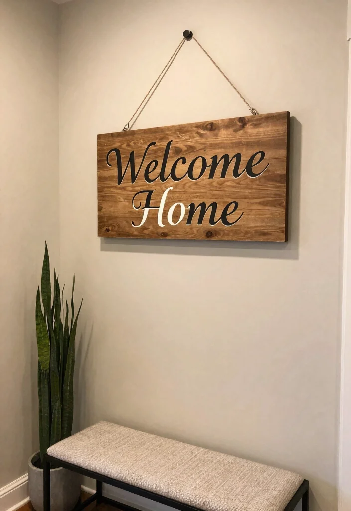 10 Drop Zone Entryway Ideas to Control Clutter 10. Customized Signage for Personal Touch 0 1