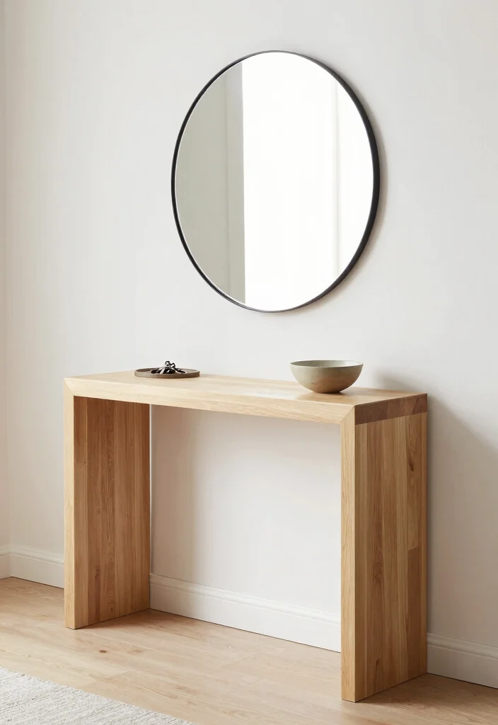 10 Drop Zone Entryway Ideas to Control Clutter 4. Minimalist Console Table 0 1