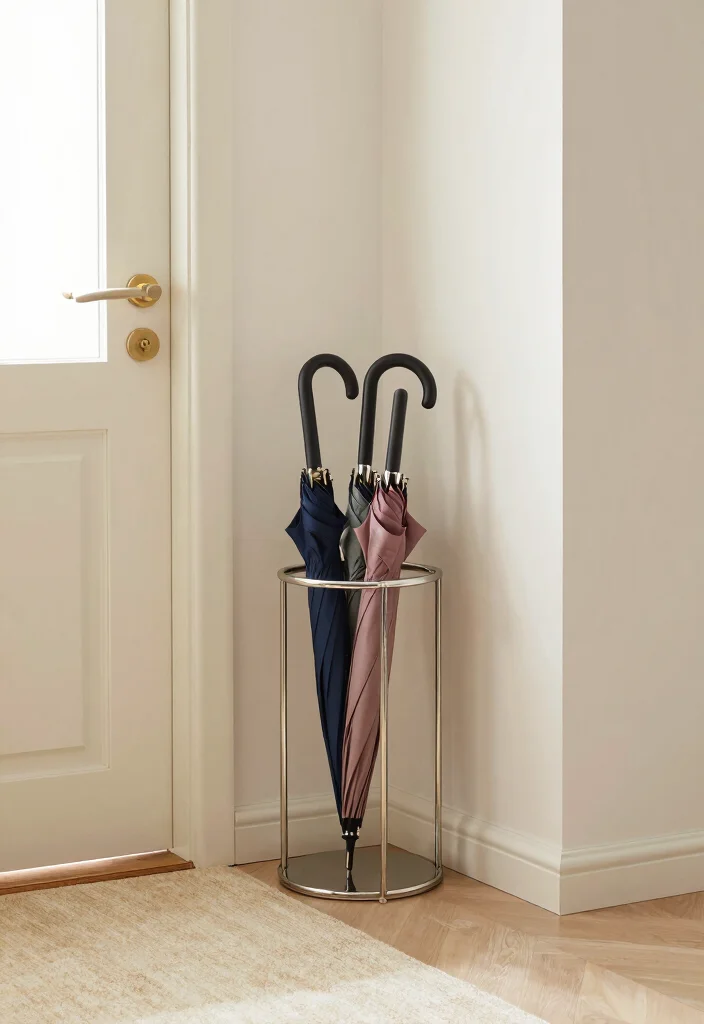 10 Drop Zone Entryway Ideas to Control Clutter 6. Functional Umbrella Stand 0 1
