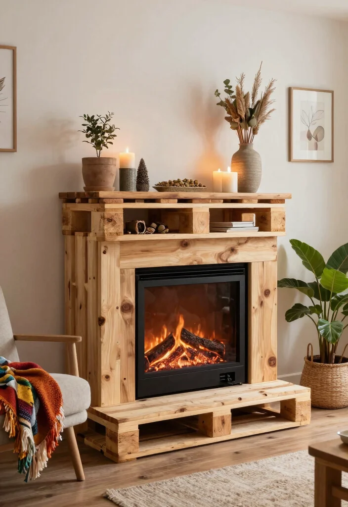 10 Fake Fireplace Ideas for Decorative Charm 15 10 Fake Fireplace Ideas for Decorative Charm 5. DIY Pallet Fireplaces 0