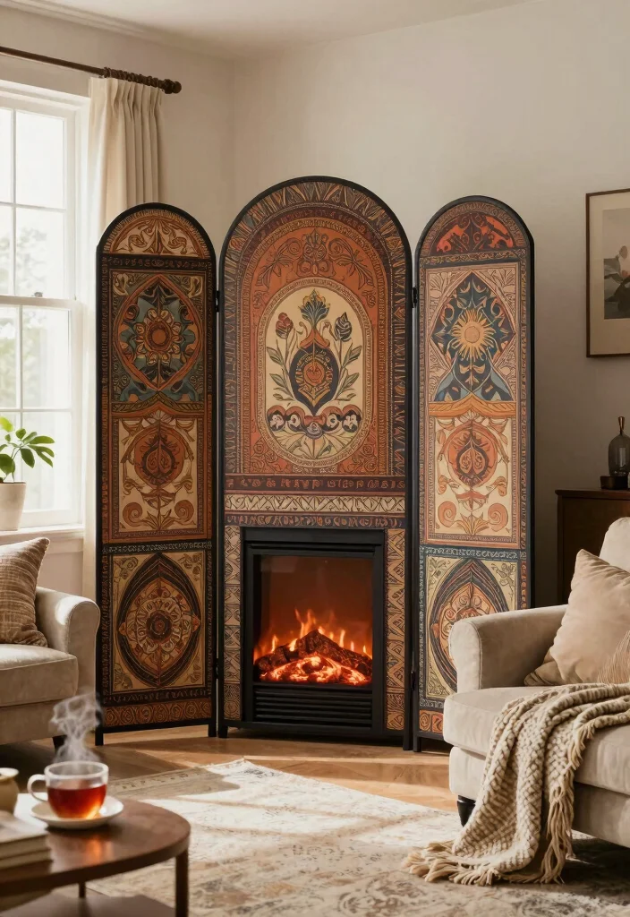 10 Fake Fireplace Ideas for Decorative Charm 27 10 Fake Fireplace Ideas for Decorative Charm 7. Faux Fireplace Screens 0