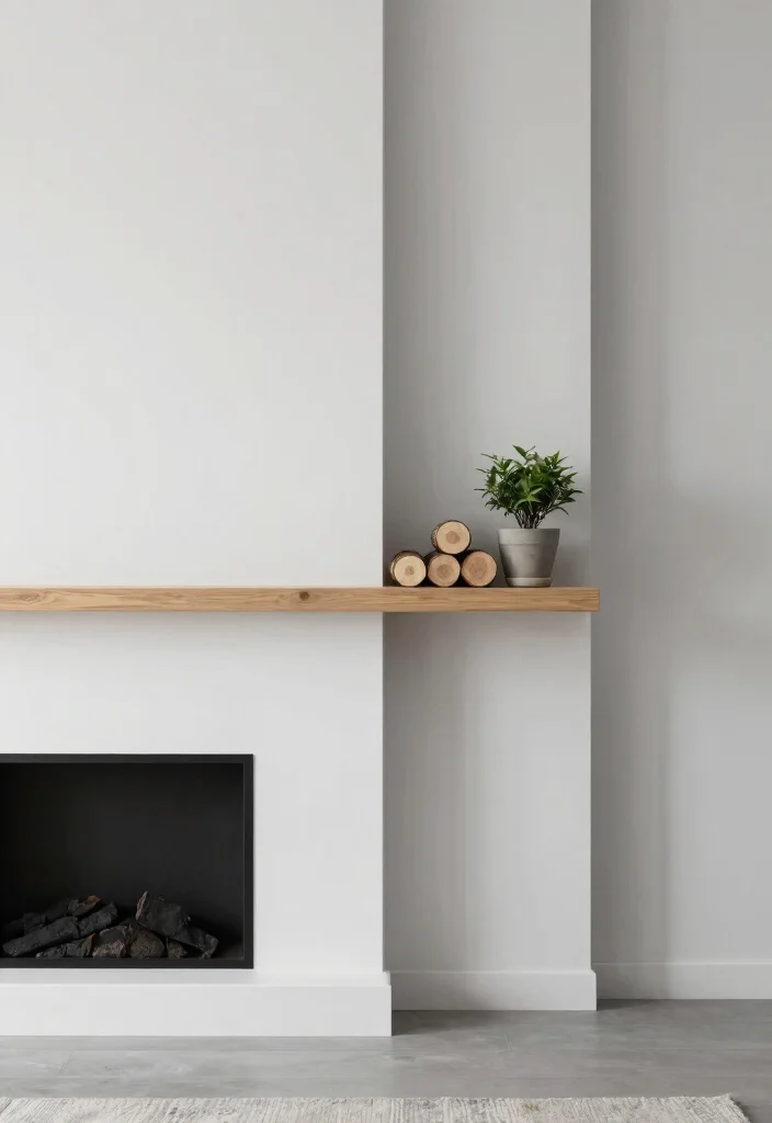 10 Faux Fireplace Ideas for Budget Friendly Decor 4. Minimalist Faux Fireplace 0