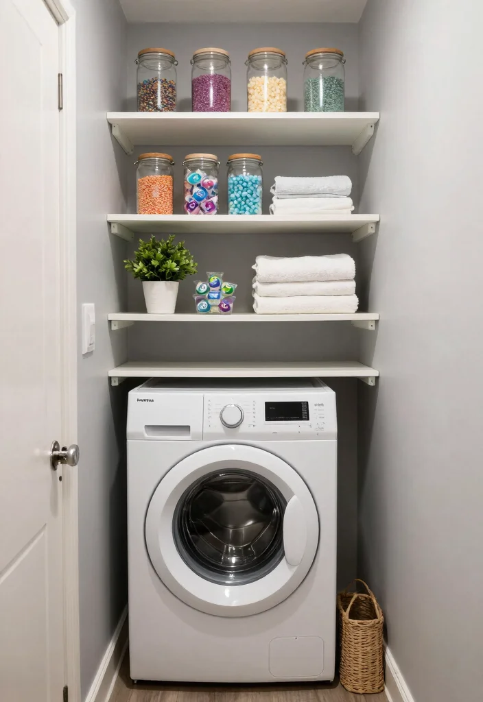 10 Laundry Closet Ideas to Keep Small Spaces Neat 1. Open Shelving for Easy Access 0