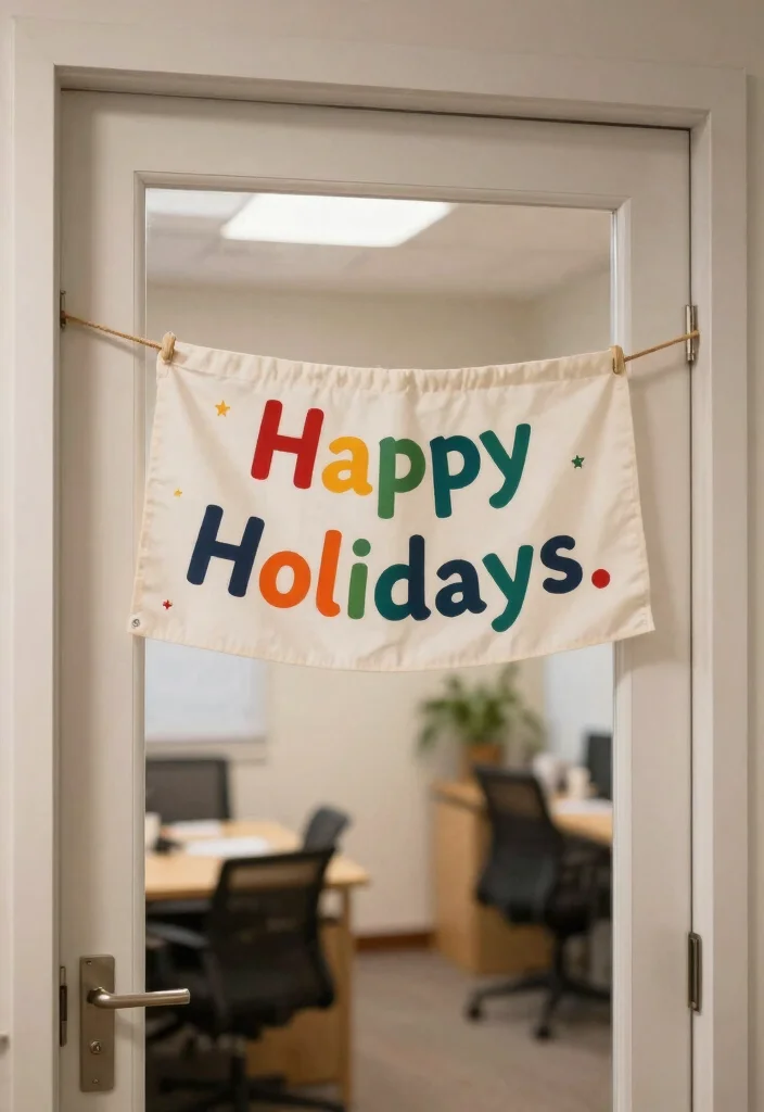 10 Office Door Christmas Decorations Ideas for the Holidays 50 10 Office Door Christmas Decorations Ideas for the Holidays 10. Reusable Holiday Banners 0 1