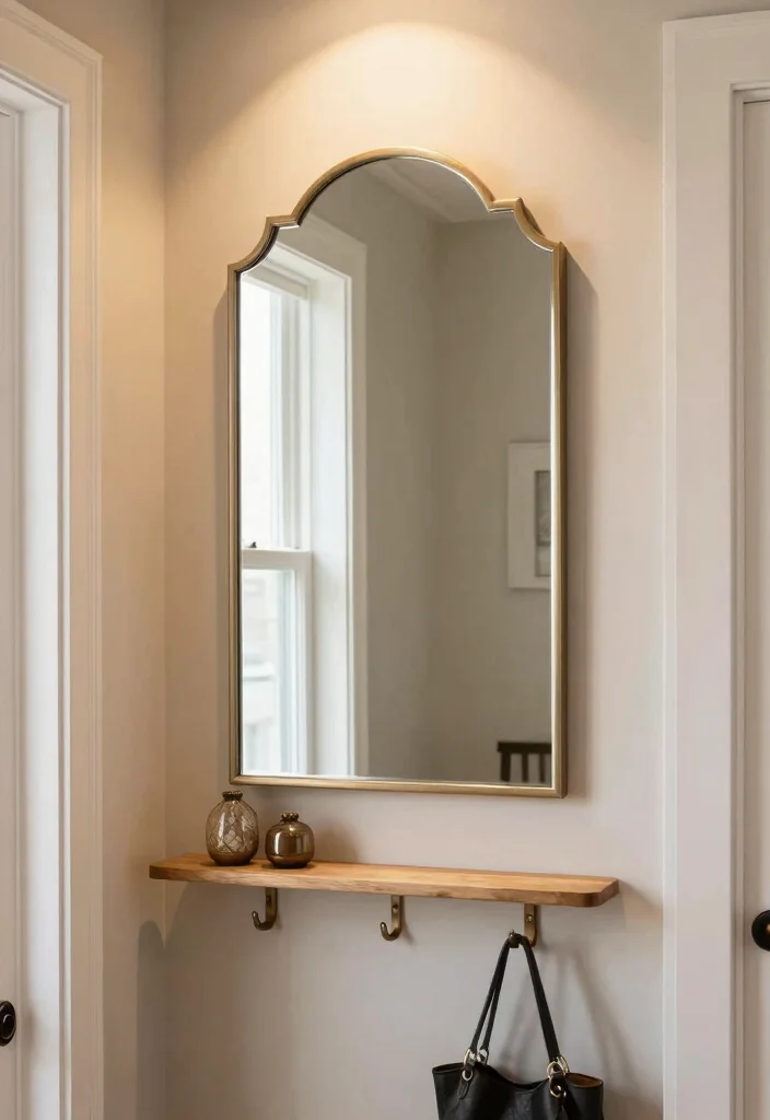 10 Small Entryway Ideas That Stay Functional and Uncluttered 13 10 Small Entryway Ideas That Stay Functional and Uncluttered 3. Multi Purpose Mirror 0