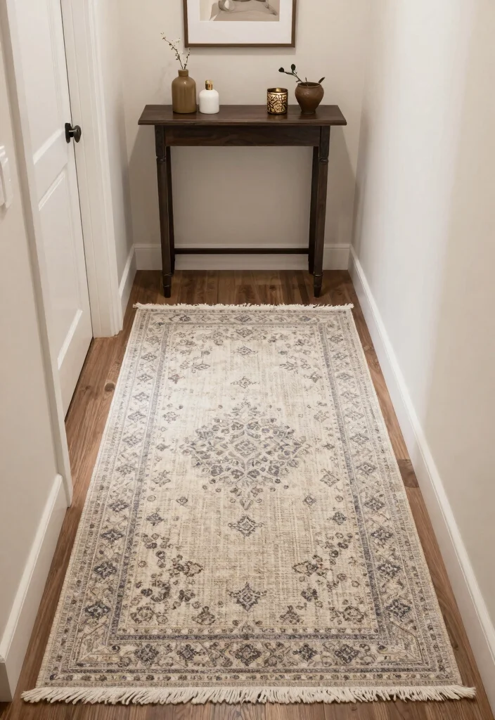 10 Small Entryway Ideas That Stay Functional and Uncluttered 47 10 Small Entryway Ideas That Stay Functional and Uncluttered 7. Decorative Rugs for Definition 0