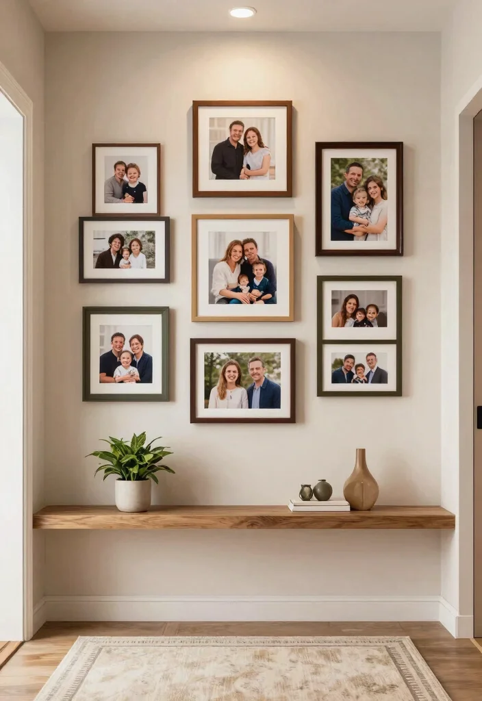 10 Small Front Entryway Ideas That Feel Inviting 2. Create a Gallery Wall 0