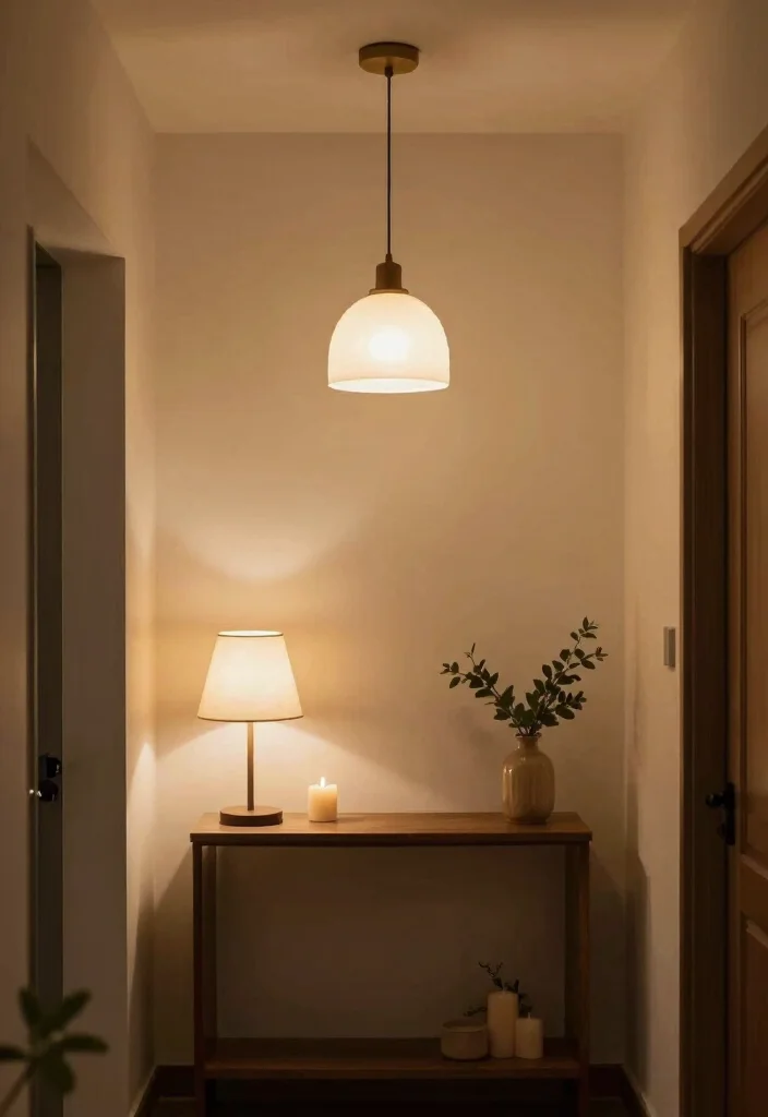 10 Small Front Entryway Ideas That Feel Inviting 4. Choose a Warm Lighting Scheme 0