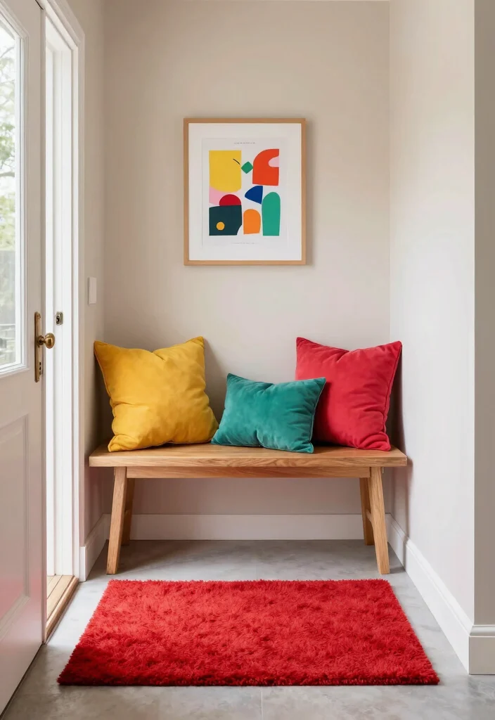 10 Small Front Entryway Ideas That Feel Inviting 7. Add a Pop of Color 0