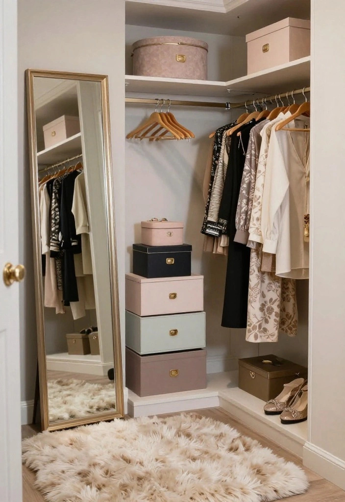 10 Tiny Walk In Closet Ideas That Still Work Well 3. Stylish Accessories 0