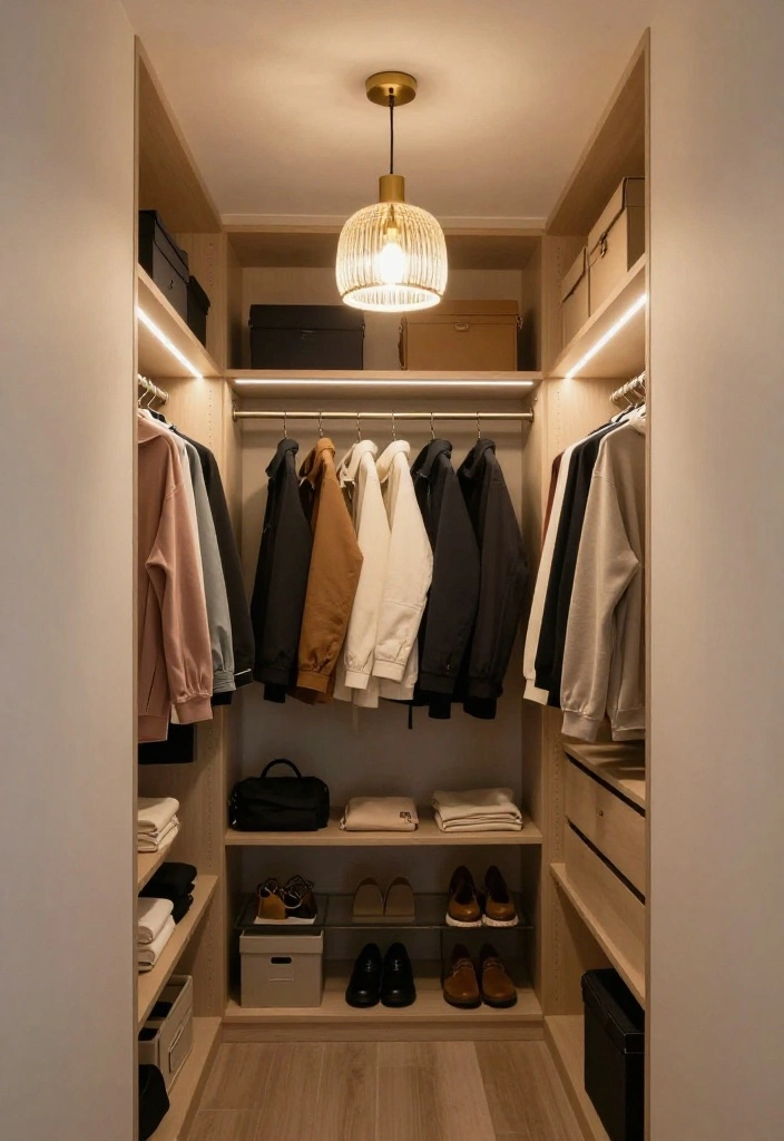 10 Tiny Walk In Closet Ideas That Still Work Well 5. Light It Up 0