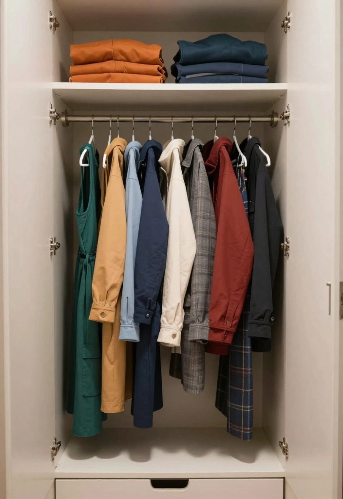 10 Tiny Walk In Closet Ideas That Still Work Well 9. Color Coded Organization 0