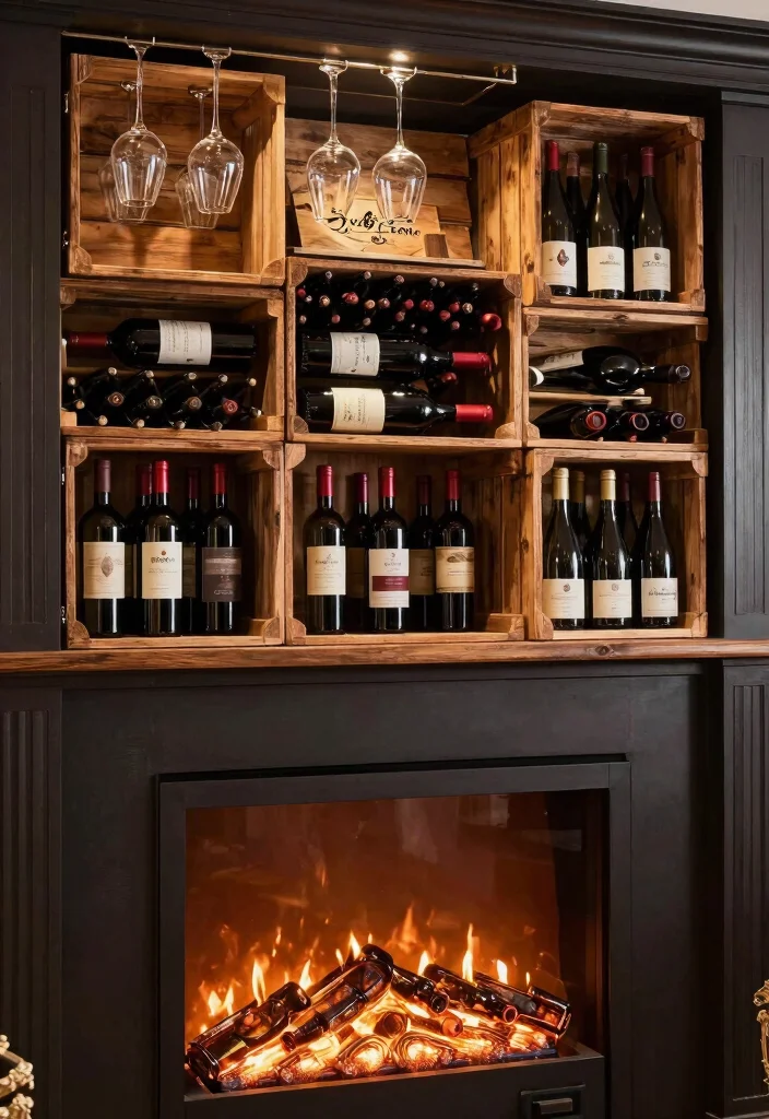 10 Unused Fireplace Ideas That Still Look Intentional 10. A Beautiful Wine Rack 0