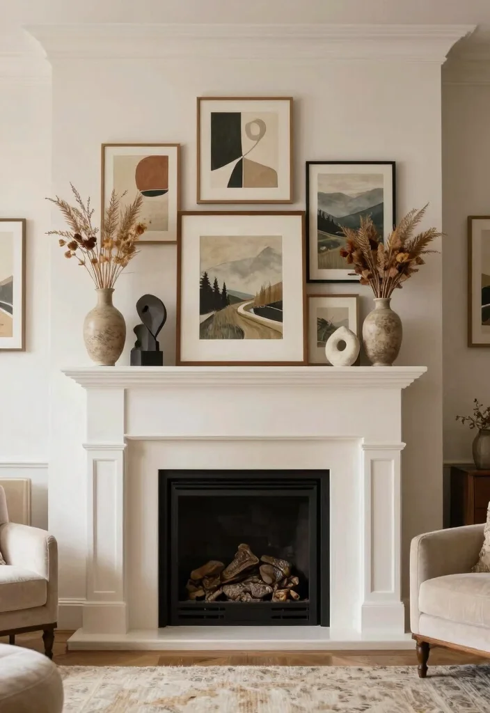 10 Unused Fireplace Ideas That Still Look Intentional 2. Showcase Artistic Displays 0