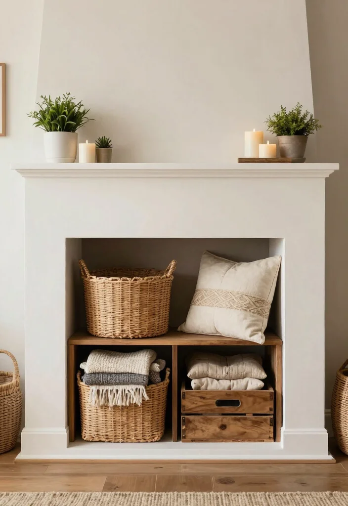 10 Unused Fireplace Ideas That Still Look Intentional 4. Stylish Storage Solution 0
