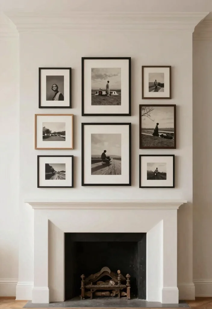 10 Unused Fireplace Ideas That Still Look Intentional 9. Minimalistic Gallery Wall 0