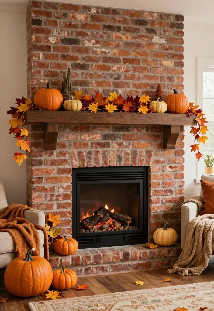 12 Brick Fireplace Ideas for Timeless Character 60 12 Brick Fireplace Ideas for Timeless Character 10. Seasonal Decor Themes 0