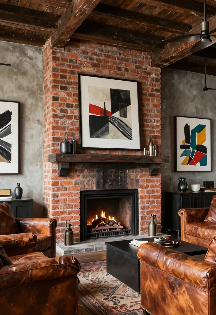 12 Brick Fireplace Ideas for Timeless Character 47 12 Brick Fireplace Ideas for Timeless Character 7. Industrial Edge 0