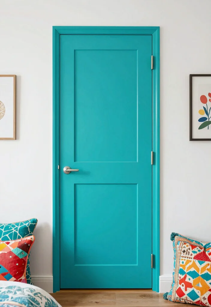 12 Closet Door Ideas to Instantly Refresh Any Bedroom 13 12 Closet Door Ideas to Instantly Refresh Any Bedroom 3. Colorful Painted Doors 0