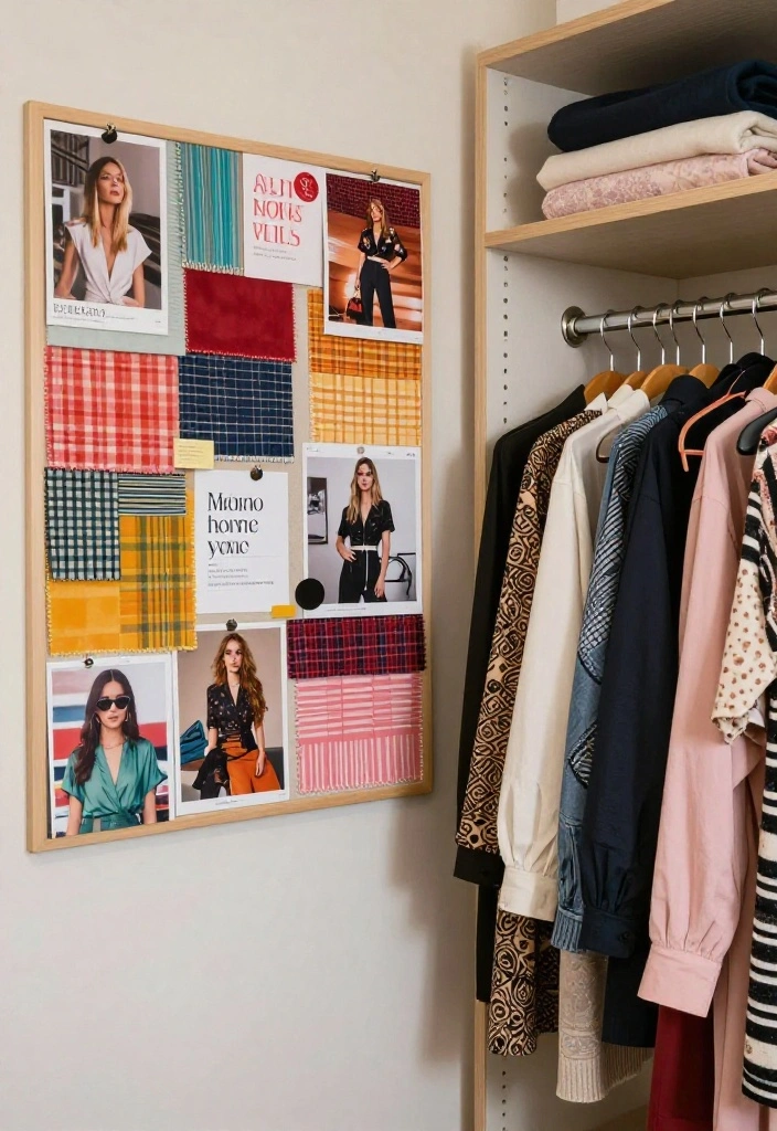 12 Closet Room Ideas That Feel Like a Mini Dressing Area 51 12 Closet Room Ideas That Feel Like a Mini Dressing Area 11. Create a Fashion Inspiration Board 0