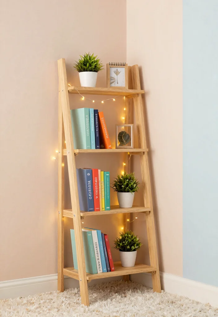 12 Corner Closet Ideas for Awkward Bedroom Layouts 23 12 Corner Closet Ideas for Awkward Bedroom Layouts 3. Ladder Shelves in the Corner 0