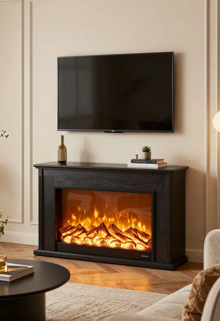 12 Corner Fireplace Ideas That Save Space 4. Stylish Electric Fireplaces 0