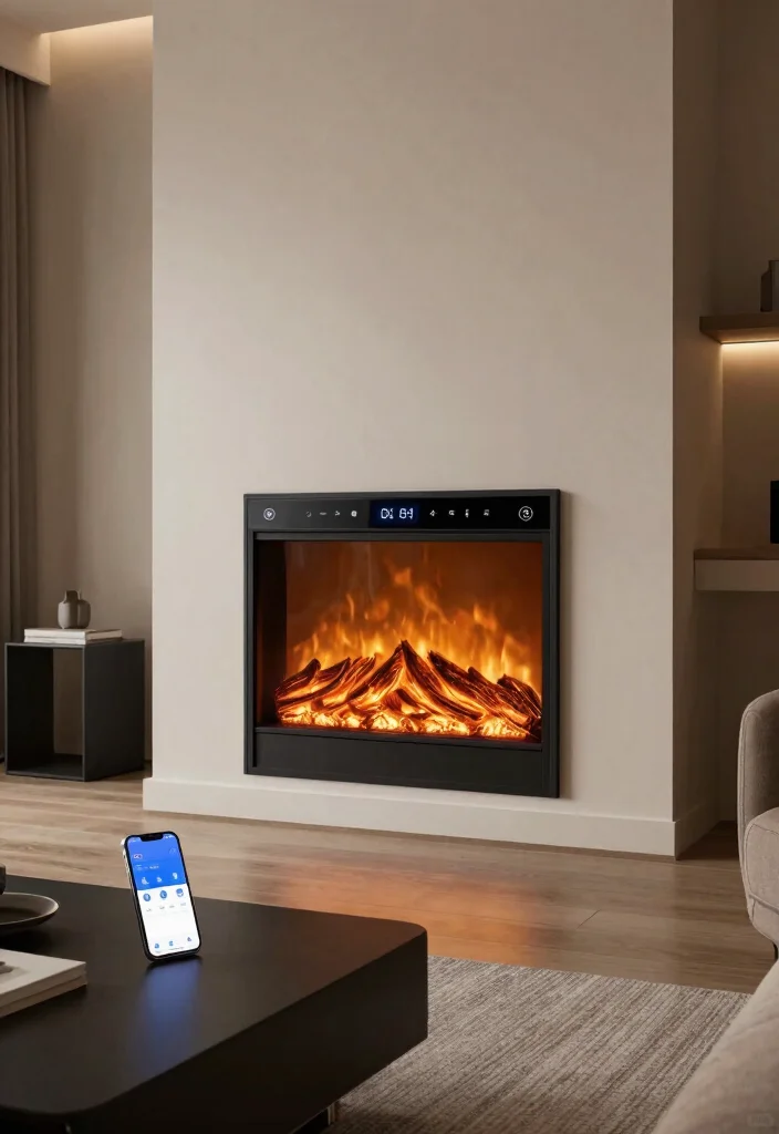 12 Electric Fireplace Ideas for Easy Modern Warmth 10. Smart Electric Fireplace for a Tech Savvy Home 0