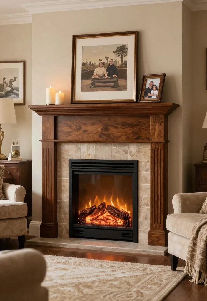 12 Electric Fireplace Ideas for Easy Modern Warmth 4. Electric Fireplace with Traditional Mantel 0