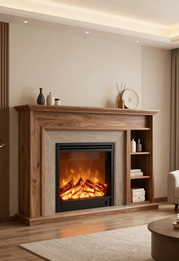 12 Electric Fireplace Ideas for Easy Modern Warmth 8. Electric Fireplace with Embedded Storage 0