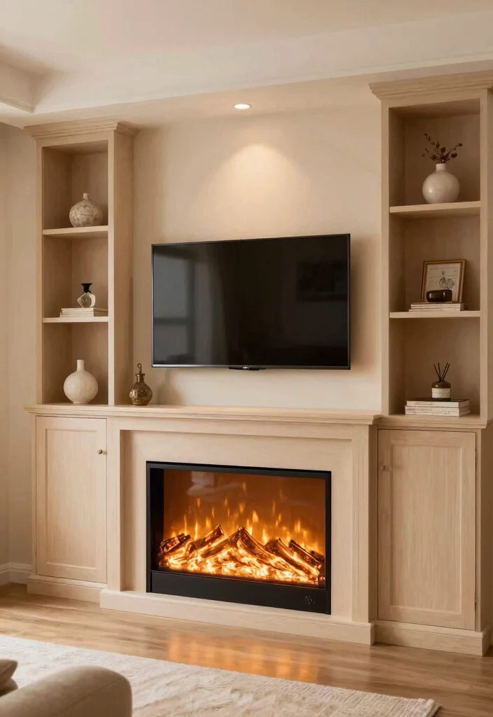 12 Electric Fireplace Ideas with TV for Small Living Rooms 60 12 Electric Fireplace Ideas with TV for Small Living Rooms 10. Built In fireplaces 0