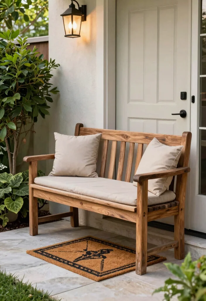 12 Entryway Ideas with Bench for Seating and Storage 51 12 Entryway Ideas with Bench for Seating and Storage 11. Outdoor Bench for Entryway Transitions 0