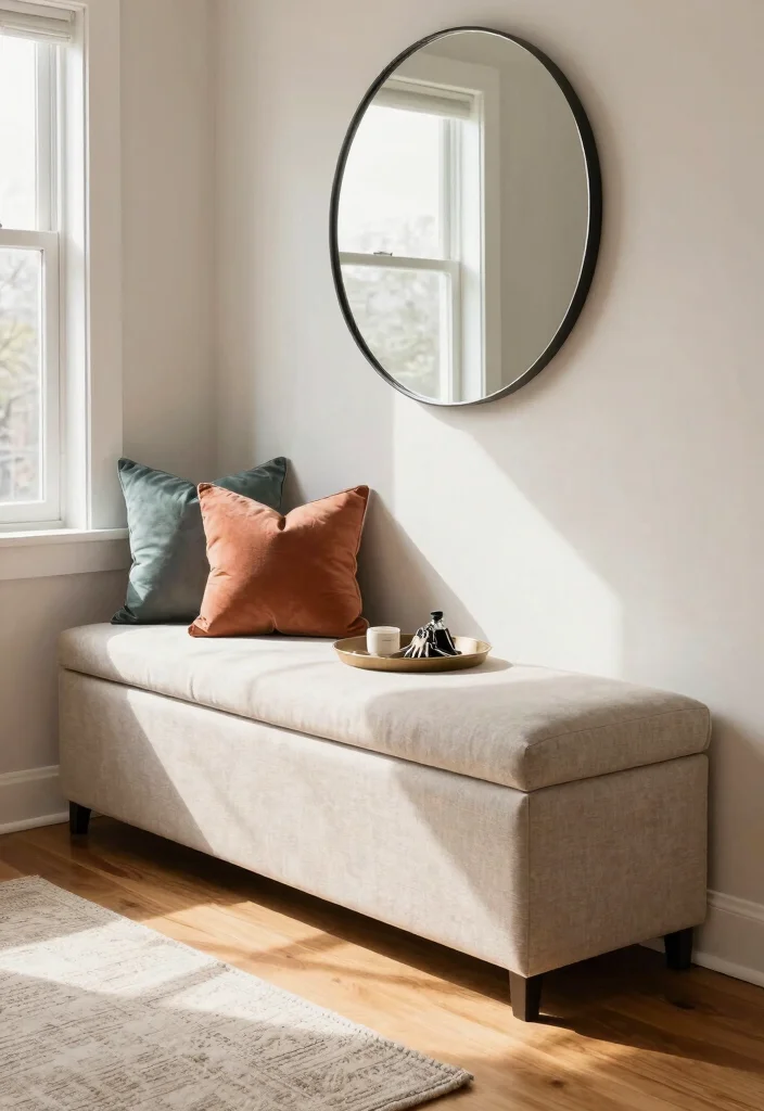 12 Entryway Ideas with Bench for Seating and Storage 12 12 Entryway Ideas with Bench for Seating and Storage 2. Upholstered Storage Bench 0