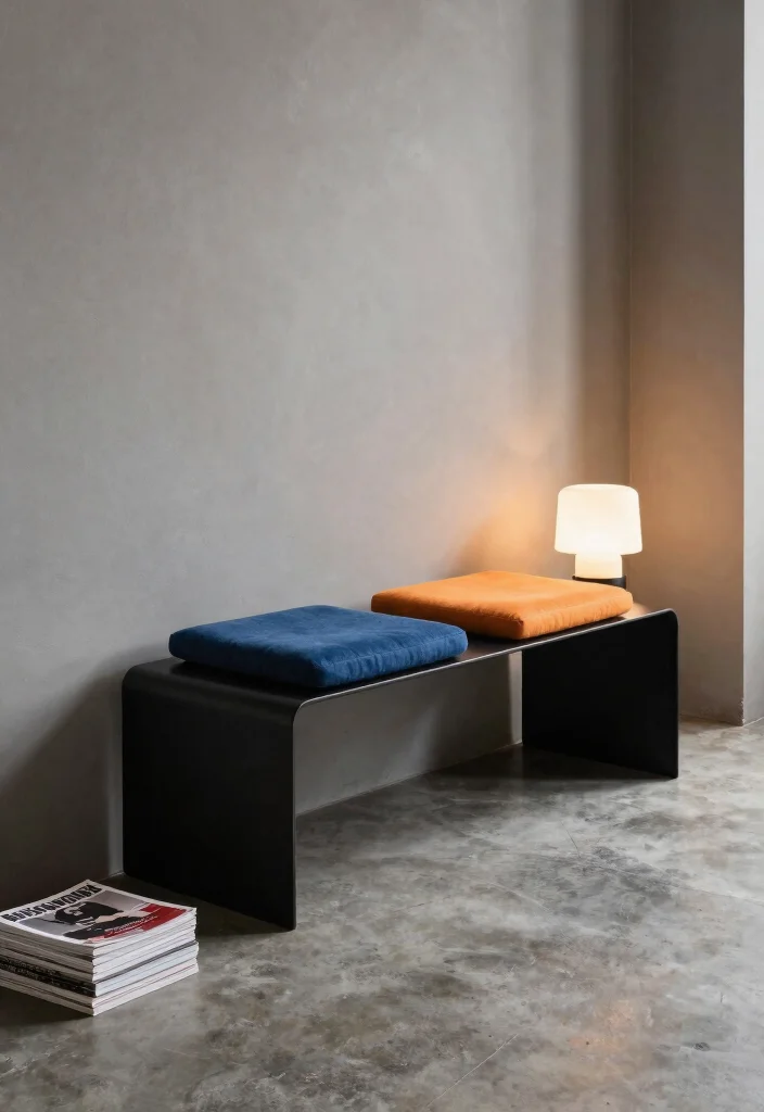 12 Entryway Ideas with Bench for Seating and Storage 15 12 Entryway Ideas with Bench for Seating and Storage 5. Modern Metal Bench 0