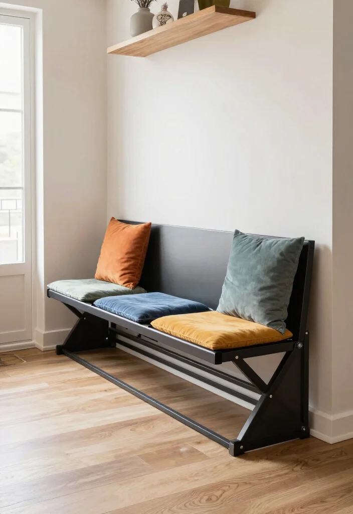 12 Entryway Ideas with Bench for Seating and Storage 27 12 Entryway Ideas with Bench for Seating and Storage 7. Multi Functional Bench with Foldable Seats 0