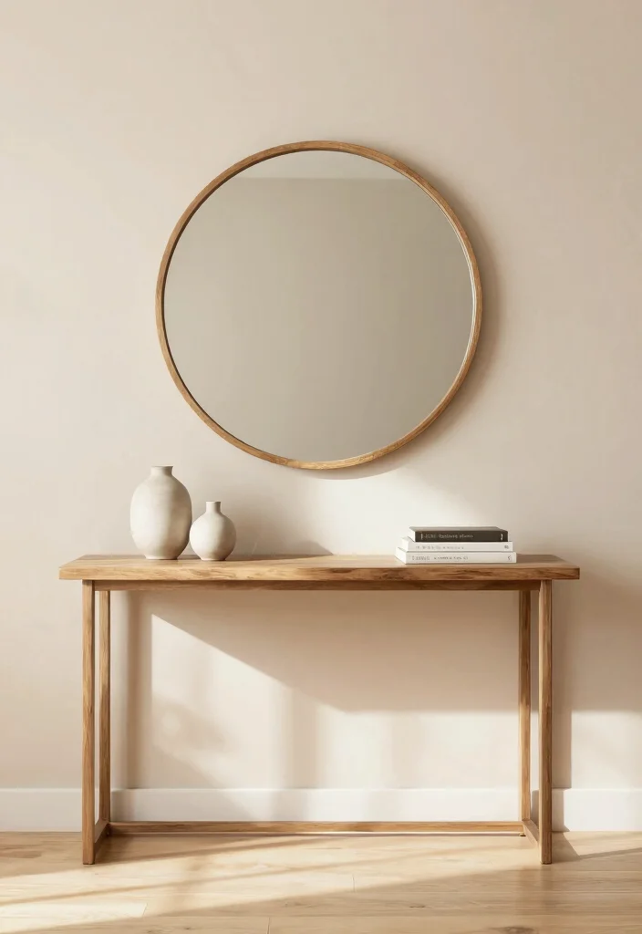 12 Entryway Table Decor Ideas That Look Polished 3. Statement Mirror 0