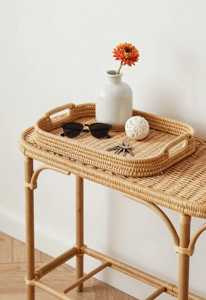 12 Entryway Table Decor Ideas That Look Polished 5. Functional Decorative Trays 0