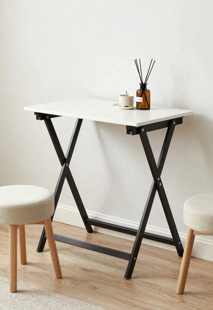 12 Entryway Table Ideas for Storage and Decor 12. Foldable Entryway Table 0