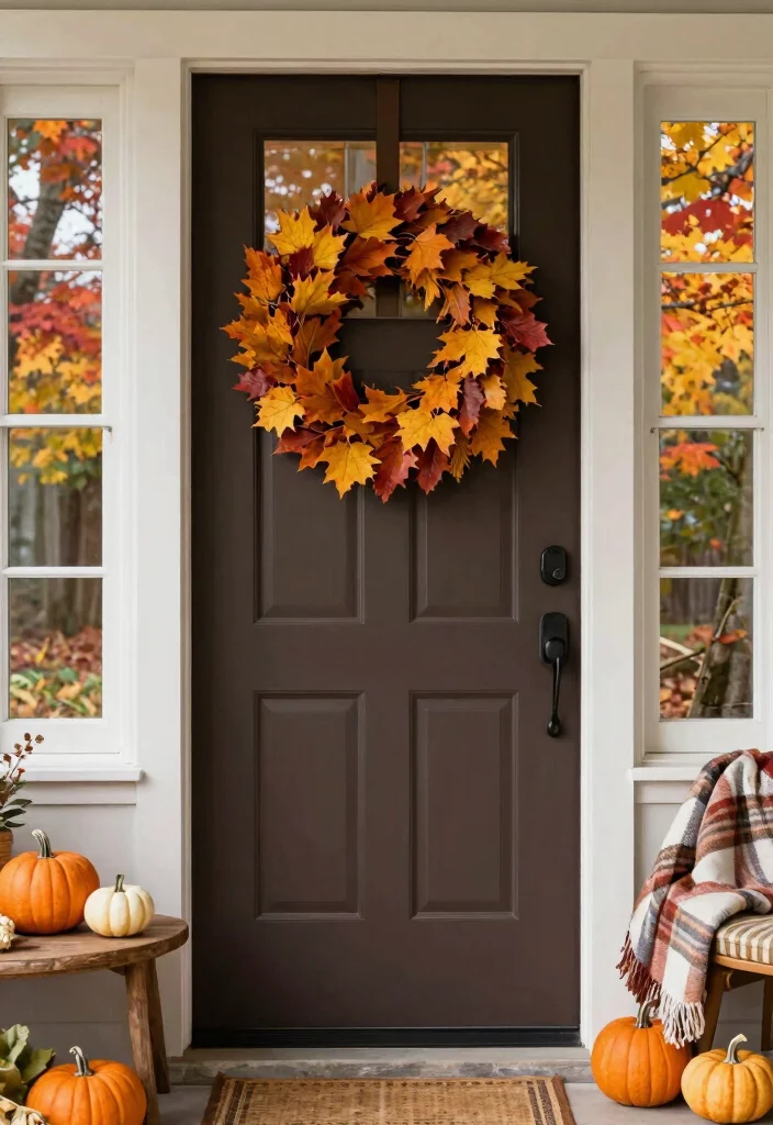 12 Farmhouse Entryway Ideas with Cozy Character 11. Seasonal Decor for a Dynamic Look 0