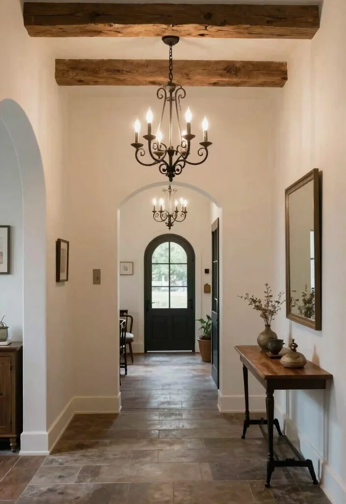 12 Farmhouse Entryway Ideas with Cozy Character 8. Rustic Lighting Fixtures 0
