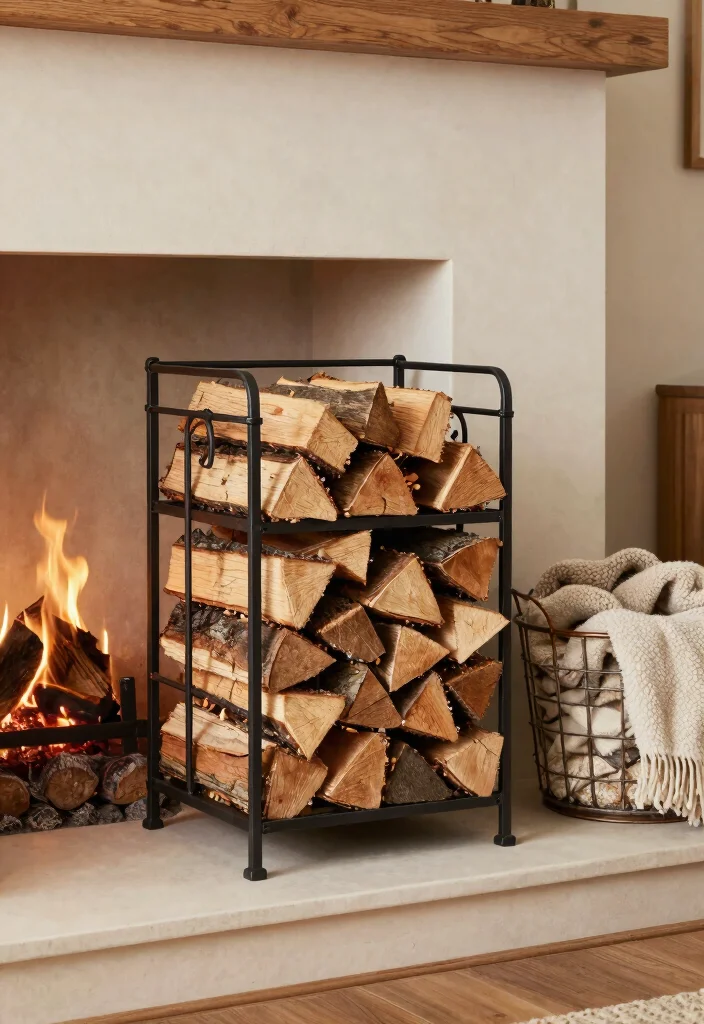 12 Fireplace Hearth Ideas for Cozy Details 15 12 Fireplace Hearth Ideas for Cozy Details 5. Stylish Wood Storage 0 1