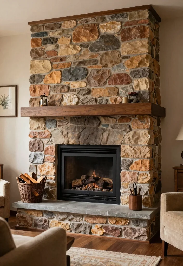 12 Fireplace Makeover Ideas to Refresh Old Designs 3. Stone or Brick Overlay 0