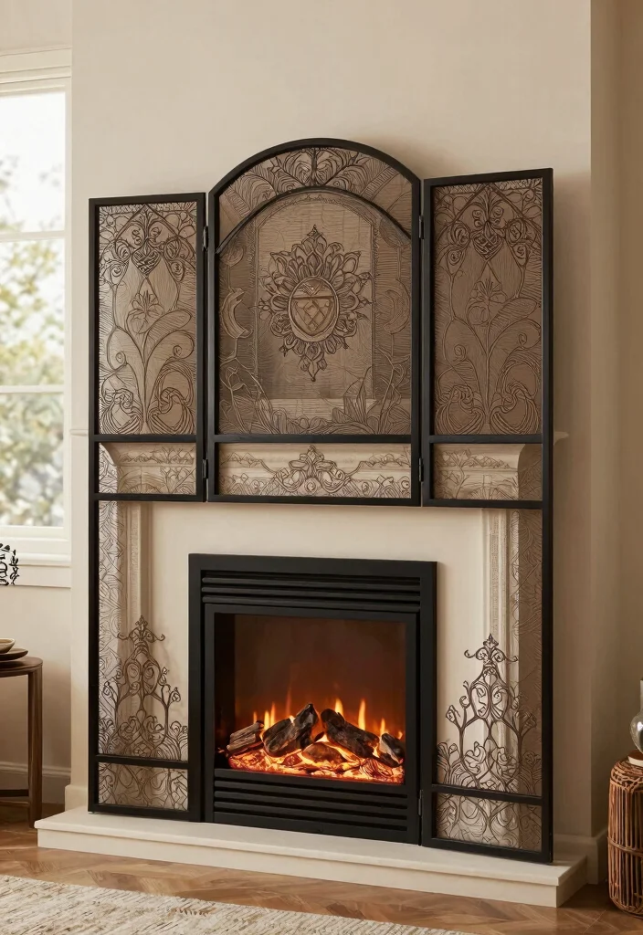 12 Fireplace Makeover Ideas to Refresh Old Designs 8. Adding a Screen or Gate 0