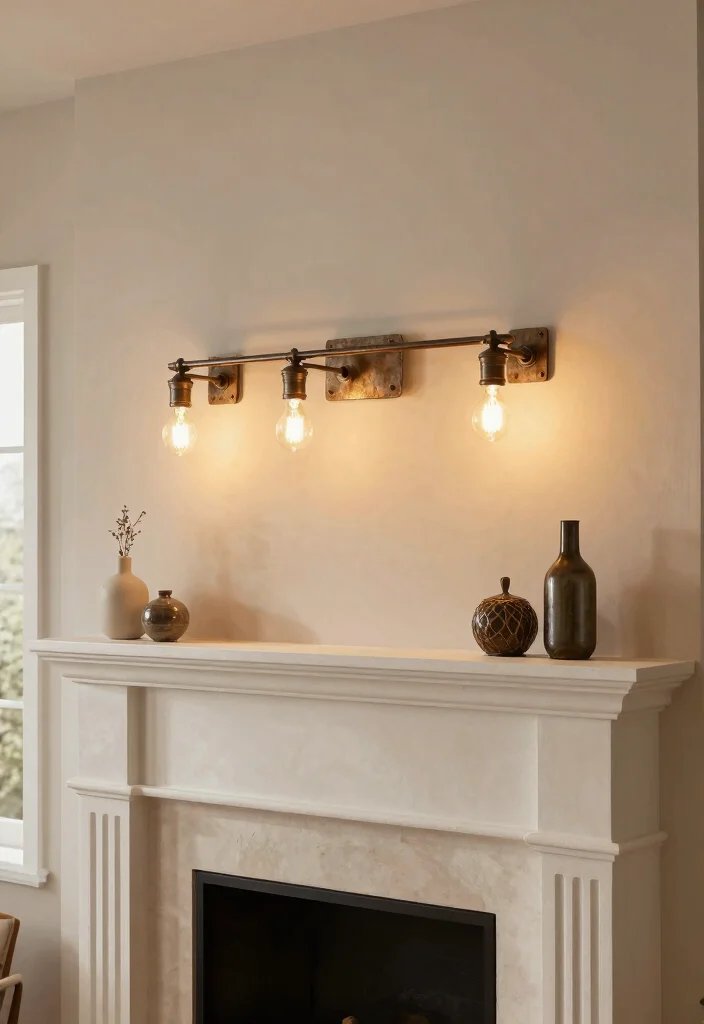 12 Fireplace Mantle Ideas for Classic and Modern Homes 7. Statement Lighting 0