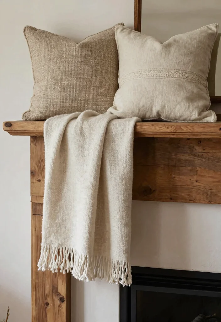 12 Fireplace Mantle Ideas for Classic and Modern Homes 9. Textured Fabrics 0