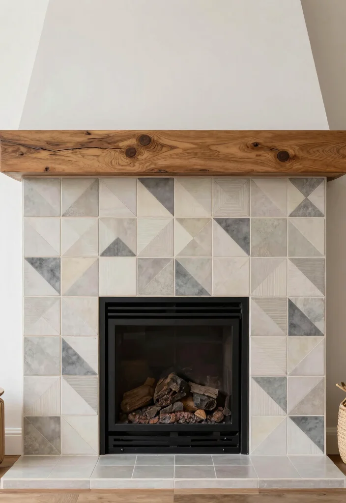 12 Fireplace Tile Ideas for Texture and Style 11. Geometric Tiles 0