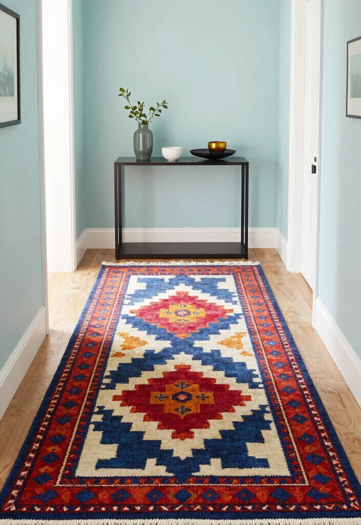 12 Foyer Entryway Ideas with Clean and Elegant Style 28 12 Foyer Entryway Ideas with Clean and Elegant Style 8. Statement Rugs for Impact 0