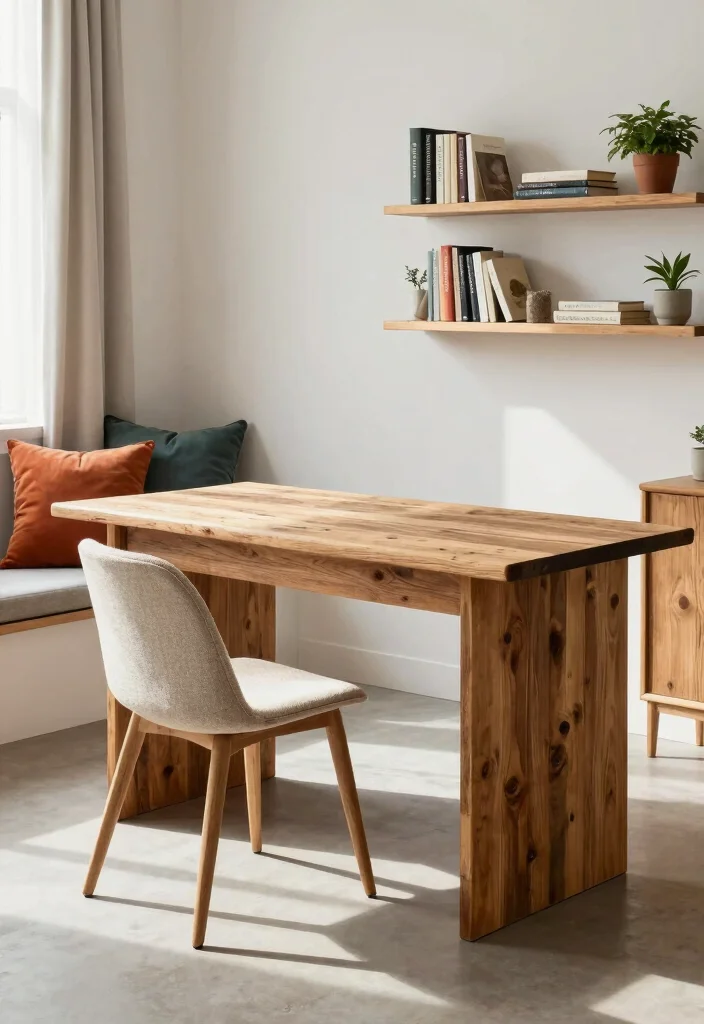 12 Home Office Ideas for Women with Stylish Details 2. Sustainable Furniture Choices 0