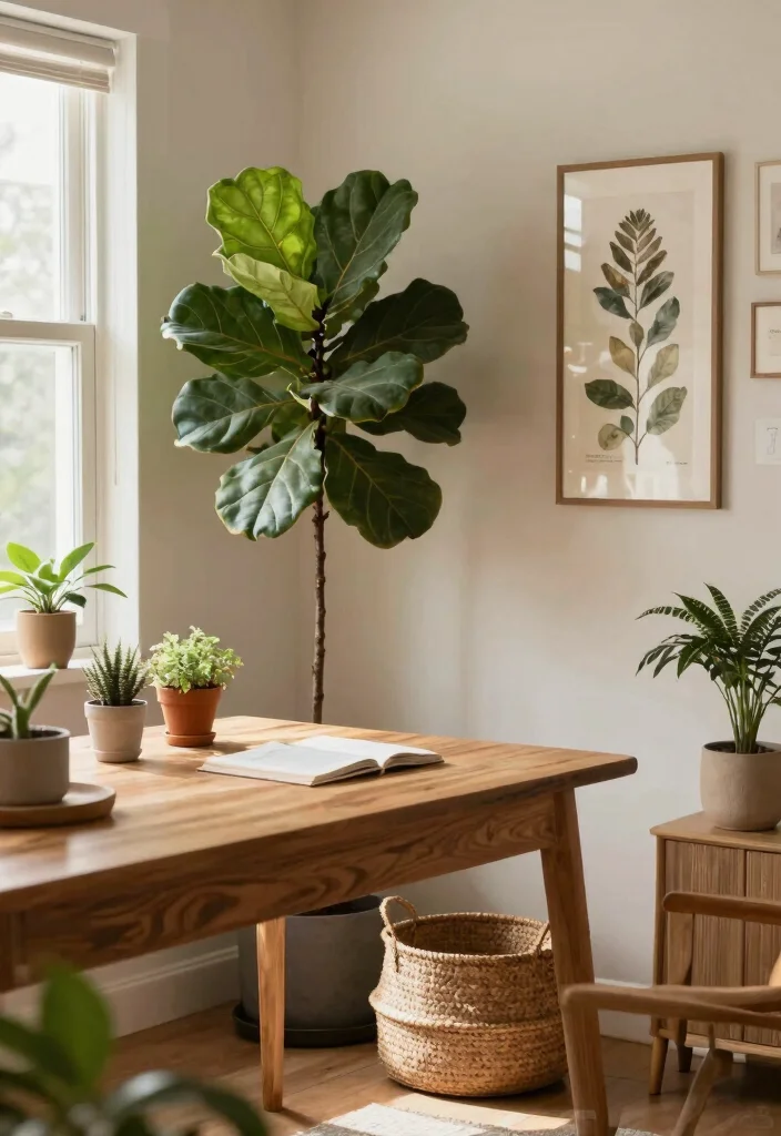 12 Home Office Ideas for Women with Stylish Details 3. Nature Inspired Decor 0