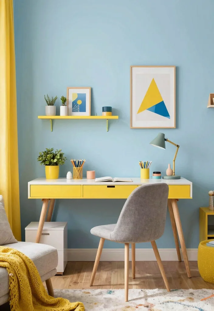 12 Home Office Ideas for Women with Stylish Details 5. Incorporate Color Psychology 0